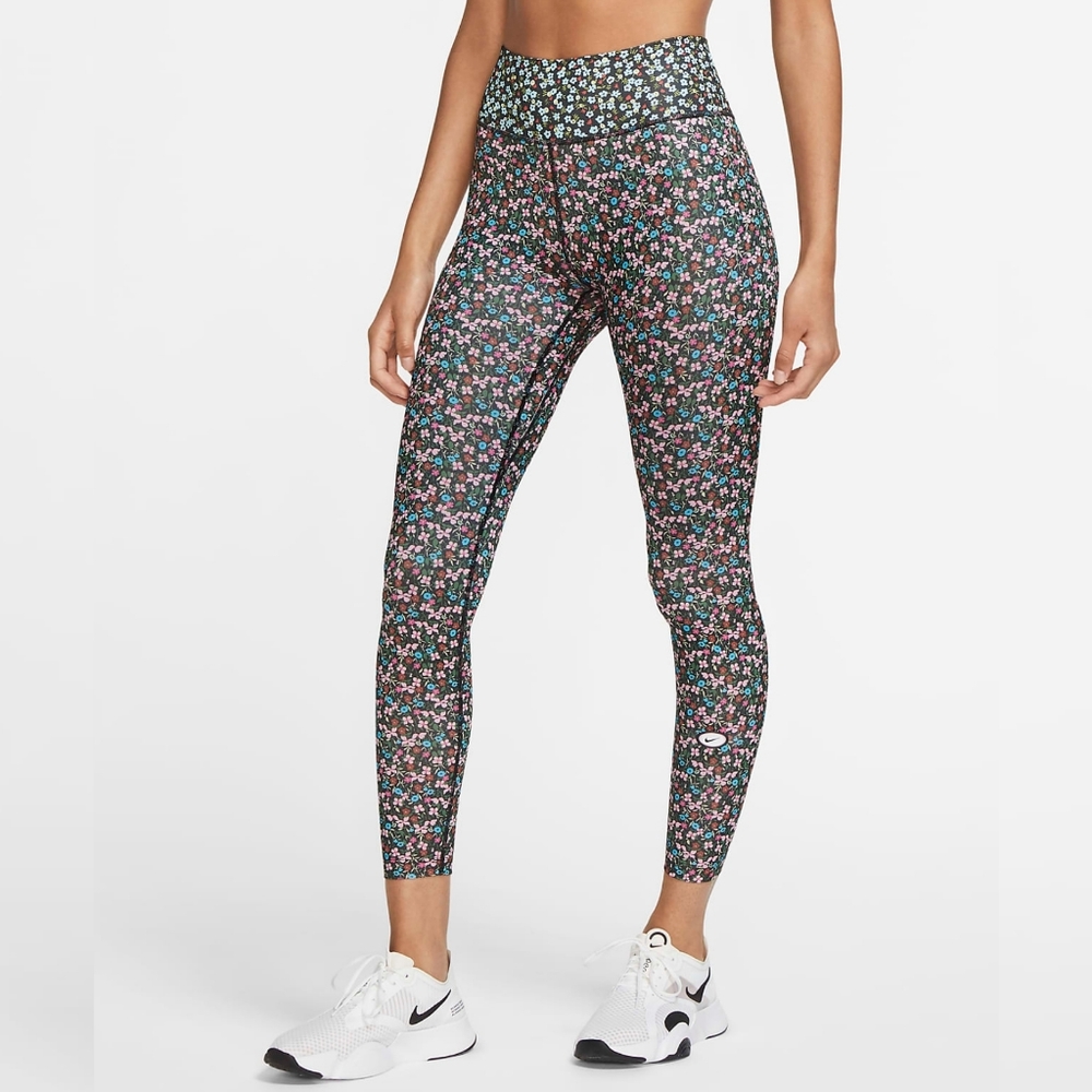 Nike One Floral Leggings 7/8 Size Small